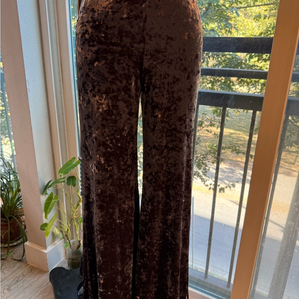 Zara Woman Crushed Velvet Palazzo